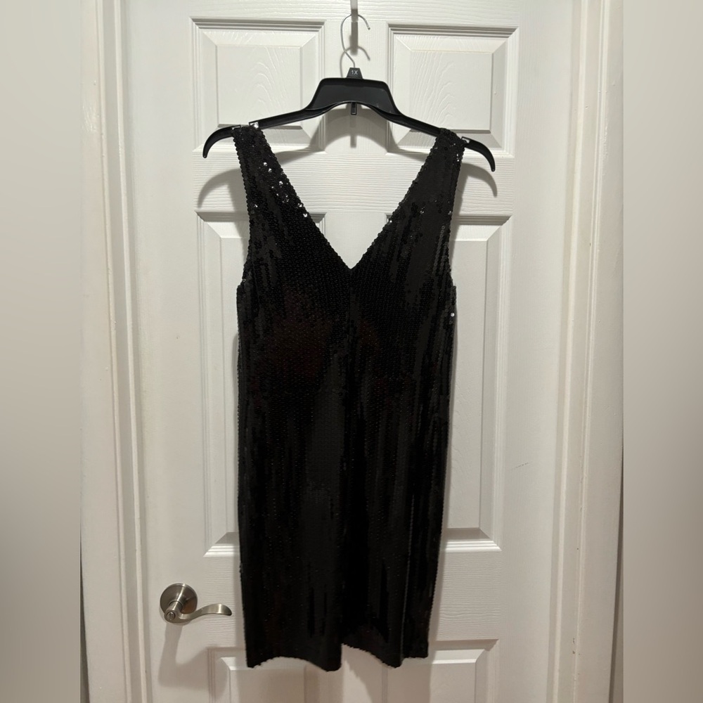 AQUA black sequin dress